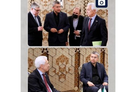 دیدار گروه دوستی پارلمانی دومای روسیه با امیرعبداللهیان، وزیر امورخارجه و ابراهیم رضایی، رییس گروه دوستی ایران و روسیه