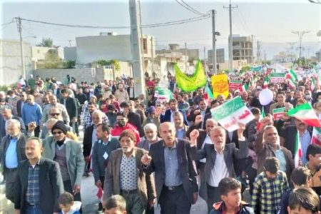 عظمت راهپیمایی ۲۲ بهمن در شهر کنگان
